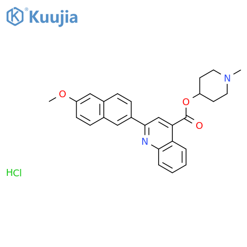 1-methylpiperidin-4-yl 2-(6-methoxynaphthalen-2-yl)quinoline-4-carboxylate hydrochloride structure