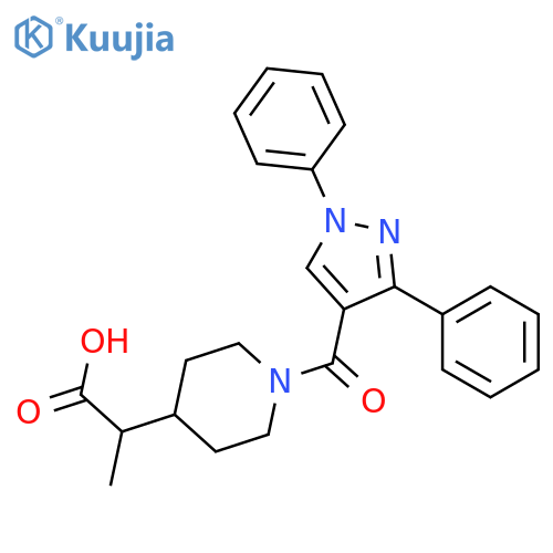 2-{1-(1,3-Diphenyl-1H-pyrazol-4-yl)carbonyl-piperidin-4-yl}propanoic Acid structure