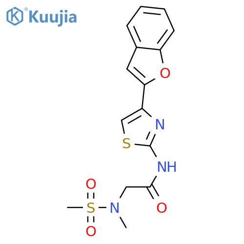 N-[4-(1-benzofuran-2-yl)-1,3-thiazol-2-yl]-2-(N-methylmethanesulfonamido)acetamide structure