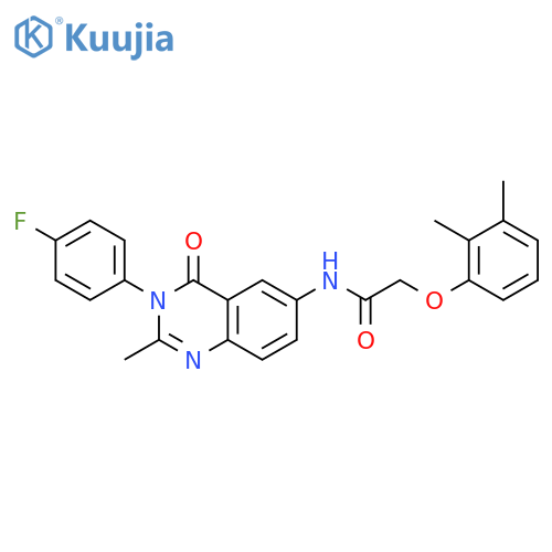 2-(2,3-dimethylphenoxy)-N-3-(4-fluorophenyl)-2-methyl-4-oxo-3,4-dihydroquinazolin-6-ylacetamide structure