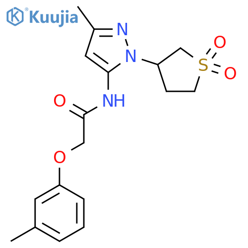 N-1-(1,1-dioxo-1lambda6-thiolan-3-yl)-3-methyl-1H-pyrazol-5-yl-2-(3-methylphenoxy)acetamide structure
