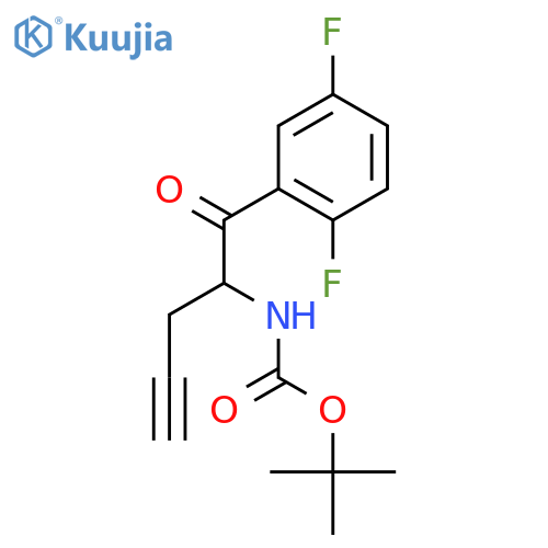 tert-butyl N-[1-(2,5-difluorophenyl)-1-oxopent-4-yn-2-yl]carbamate structure