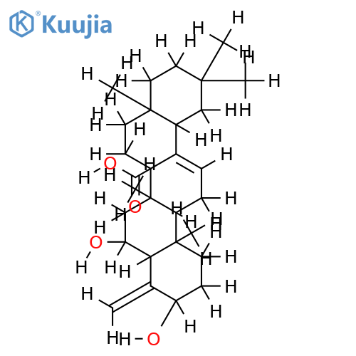 3beta,6beta-dihydroxy-24-noroleana-12,4(23)-dien-27-oic acid structure