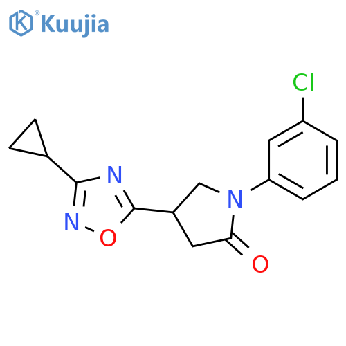1-(3-chlorophenyl)-4-(3-cyclopropyl-1,2,4-oxadiazol-5-yl)pyrrolidin-2-one structure