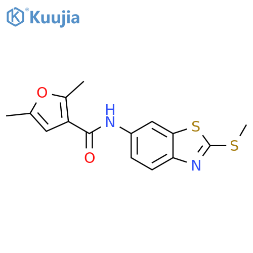2,5-dimethyl-N-[2-(methylsulfanyl)-1,3-benzothiazol-6-yl]furan-3-carboxamide structure