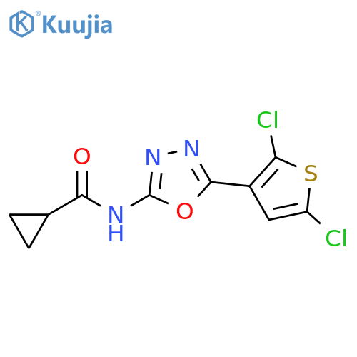 N-5-(2,5-dichlorothiophen-3-yl)-1,3,4-oxadiazol-2-ylcyclopropanecarboxamide structure