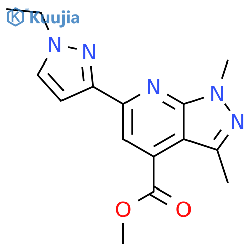 methyl 6-(1-ethyl-1H-pyrazol-3-yl)-1,3-dimethyl-1H-pyrazolo[3,4-b]pyridine- 4-carboxylate structure