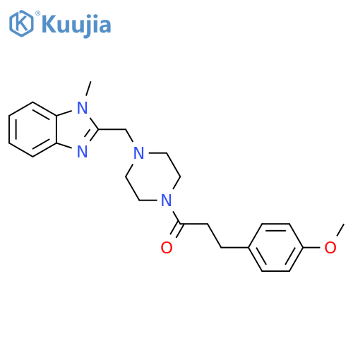 3-(4-methoxyphenyl)-1-[4-[(1-methylbenzimidazol-2-yl)methyl]piperazin-1-yl]propan-1-one structure