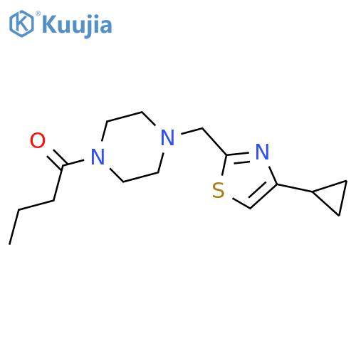 1-{4-[(4-cyclopropyl-1,3-thiazol-2-yl)methyl]piperazin-1-yl}butan-1-one structure