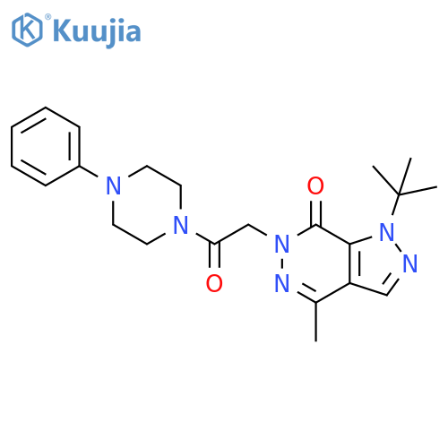 1-tert-butyl-4-methyl-6-2-oxo-2-(4-phenylpiperazin-1-yl)ethyl-1H,6H,7H-pyrazolo3,4-dpyridazin-7-one structure