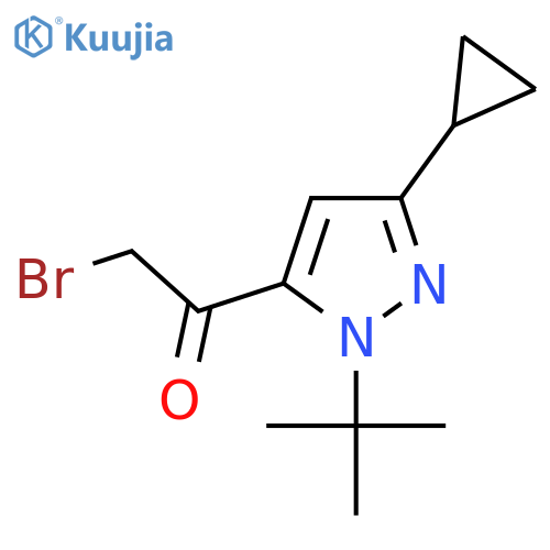 2-Bromo-1-(2-tert-butyl-5-cyclopropylpyrazol-3-yl)ethanone structure