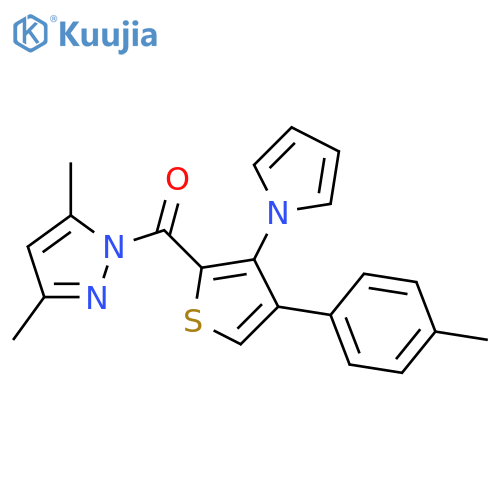 3,5-dimethyl-1-[4-(4-methylphenyl)-3-(1H-pyrrol-1-yl)thiophene-2-carbonyl]-1H-pyrazole structure