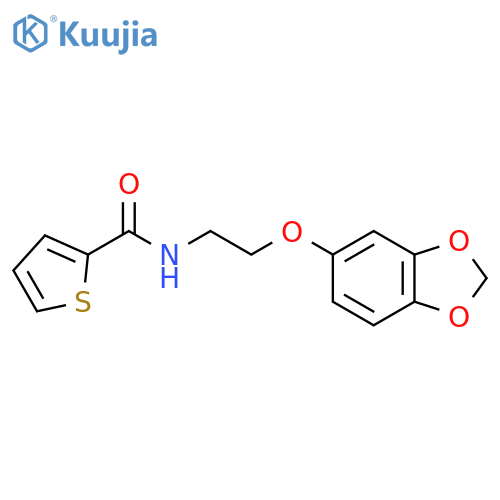 N-2-(2H-1,3-benzodioxol-5-yloxy)ethylthiophene-2-carboxamide structure
