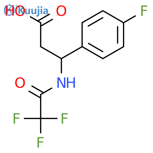 3-(4-Fluorophenyl)-3-(2,2,2-trifluoroacetamido)propanoic acid structure