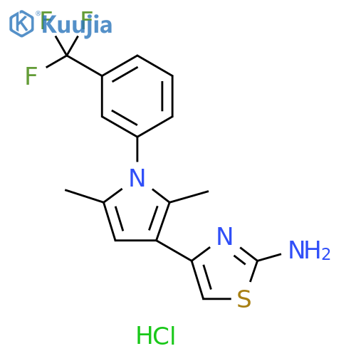 2-Thiazolamine, 4-[2,5-dimethyl-1-[3-(trifluoromethyl)phenyl]-1H-pyrrol-3-yl]-, hydrochloride (1:1) structure