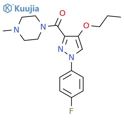 1-1-(4-fluorophenyl)-4-propoxy-1H-pyrazole-3-carbonyl-4-methylpiperazine structure