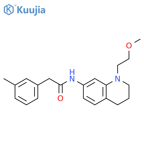 N-1-(2-methoxyethyl)-1,2,3,4-tetrahydroquinolin-7-yl-2-(3-methylphenyl)acetamide structure