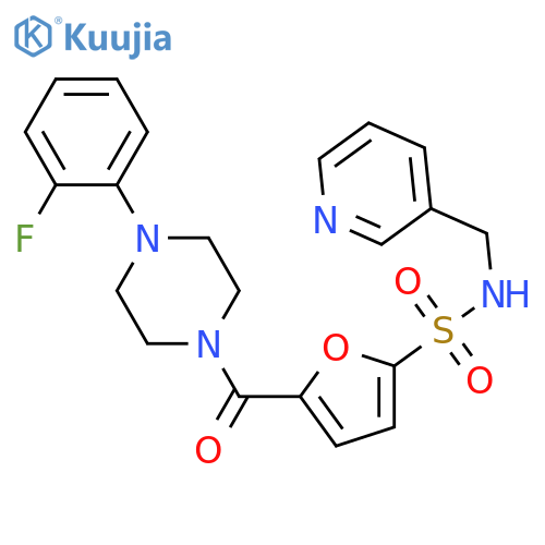 5-4-(2-fluorophenyl)piperazine-1-carbonyl-N-(pyridin-3-yl)methylfuran-2-sulfonamide structure