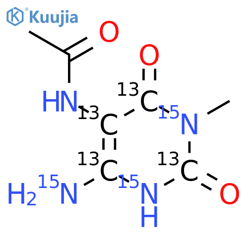 5-Acetylamino-6-amino-3-methyluracil-2,4,5,6-13C4,15N3 structure