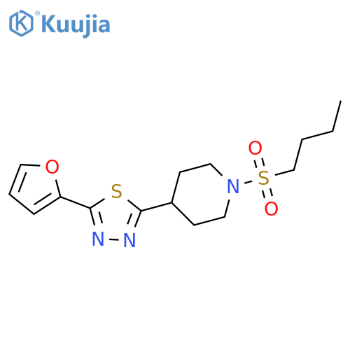 1-(butane-1-sulfonyl)-4-[5-(furan-2-yl)-1,3,4-thiadiazol-2-yl]piperidine structure