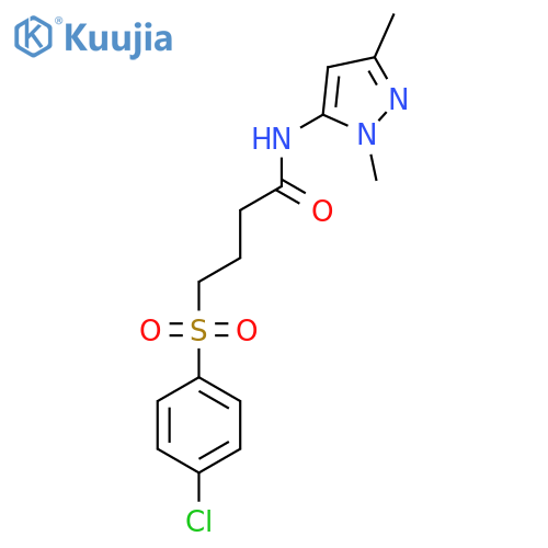4-(4-chlorobenzenesulfonyl)-N-(1,3-dimethyl-1H-pyrazol-5-yl)butanamide structure