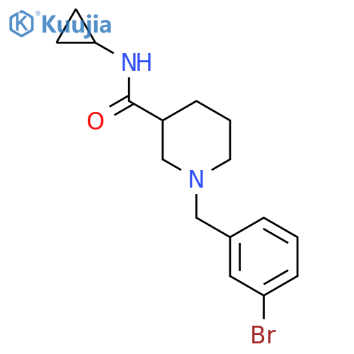 1-[(3-bromophenyl)methyl]-N-cyclopropylpiperidine-3-carboxamide structure