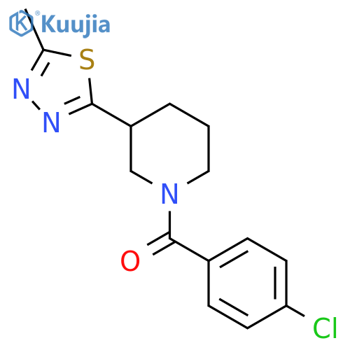 1-(4-chlorobenzoyl)-3-(5-methyl-1,3,4-thiadiazol-2-yl)piperidine structure