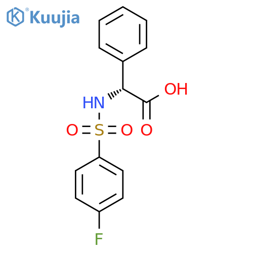 (2R)-2-[(4-fluorophenyl)sulfonylamino]-2-phenylacetic acid structure