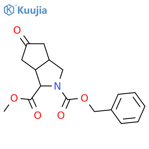 O2-benzyl O3-methyl (3s)-5-oxo-1,3,3a,4,6,6a-hexahydrocyclopenta[ C]pyrrole-2,3-dicarboxylate structure