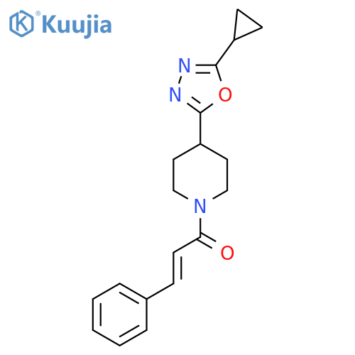 (2E)-1-4-(5-cyclopropyl-1,3,4-oxadiazol-2-yl)piperidin-1-yl-3-phenylprop-2-en-1-one structure