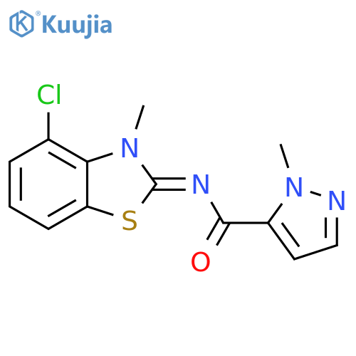 N-(2E)-4-chloro-3-methyl-2,3-dihydro-1,3-benzothiazol-2-ylidene-1-methyl-1H-pyrazole-5-carboxamide structure