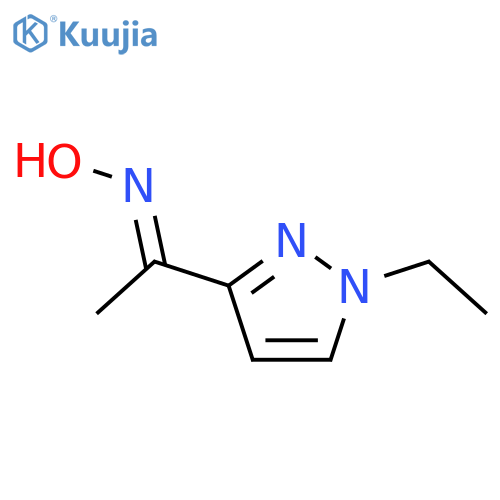 N-1-(1-ethyl-1H-pyrazol-3-yl)ethylidenehydroxylamine structure