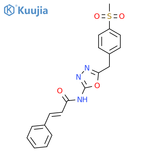 (2E)-N-{5-(4-methanesulfonylphenyl)methyl-1,3,4-oxadiazol-2-yl}-3-phenylprop-2-enamide structure