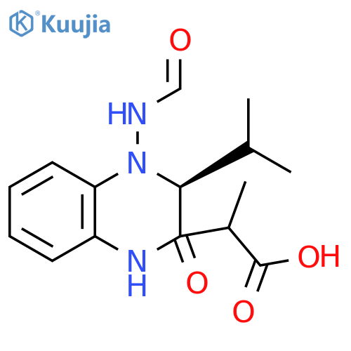 (S)-3-(2-isopropyl-3-oxo-1,2,3,4-tetrahydroquinoxaline-1-carboxamido)propanoic acid structure