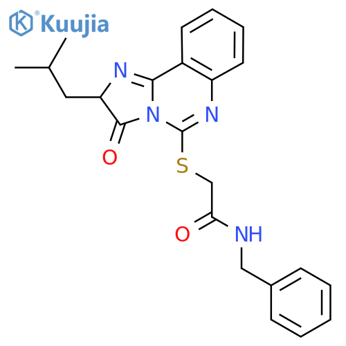 N-benzyl-2-{[2-(2-methylpropyl)-3-oxo-2H,3H-imidazo[1,2-c]quinazolin-5-yl]sulfanyl}acetamide structure