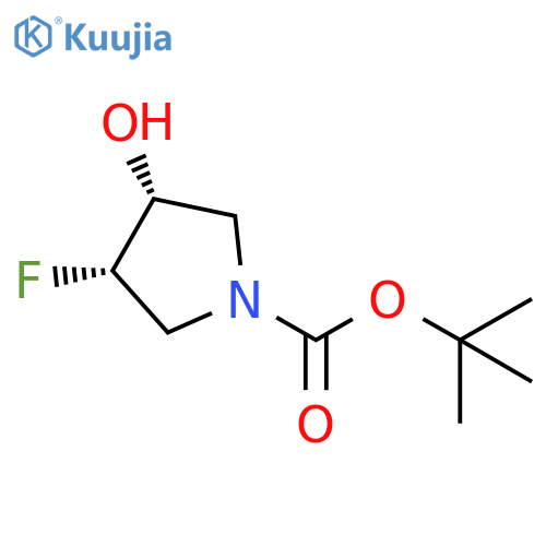 tert-butyl (3S,4R)-3-fluoro-4-hydroxypyrrolidine-1-carboxylate structure