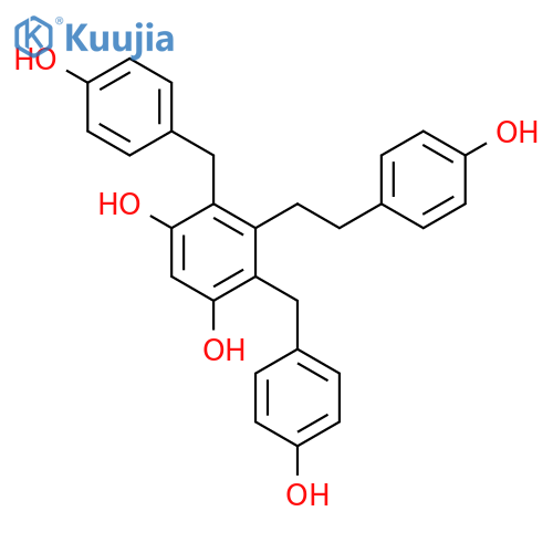2,6-bis(4-hydroxybenzyl)-3,4',5-trihydroxybibenzyl structure