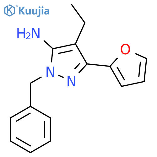 1-benzyl-4-ethyl-3-(2-furyl)-1H-pyrazol-5-amine structure