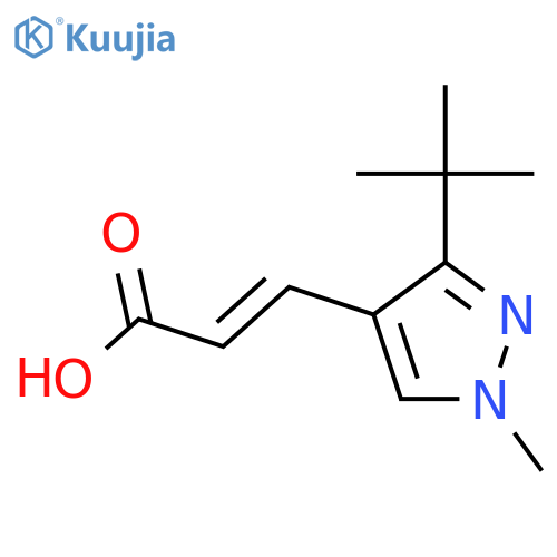 3-(3-tert-butyl-1-methyl-1H-pyrazol-4-yl)prop-2-enoic acid structure