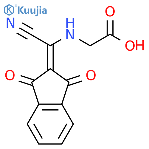 2-{Cyano(1,3-dioxo-1,3-dihydro-2H-inden-2-yliden)methylamino}acetic acid structure