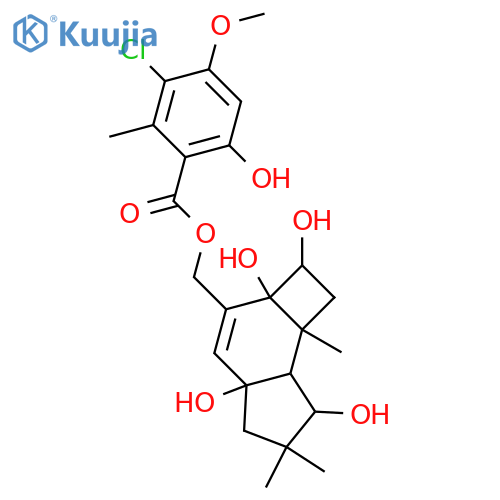 Benzoic acid,3-chloro-6-hydroxy-4-methoxy-2-methyl-,[(2R,2aS,4aR,7R,7aS,7bR)-2,2a,4a,5,6,7,7a,7b-octahydro-2,2a,4a,7-tetrahydroxy-6,6,7b-trimethyl-1H-cyclobut[e]inden-3-yl]methylester structure