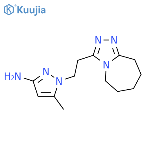 5-methyl-1-(2-{5H,6H,7H,8H,9H-1,2,4triazolo4,3-aazepin-3-yl}ethyl)-1H-pyrazol-3-amine structure