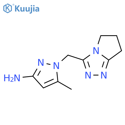 5-methyl-1-({5H,6H,7H-pyrrolo2,1-c1,2,4triazol-3-yl}methyl)-1H-pyrazol-3-amine structure