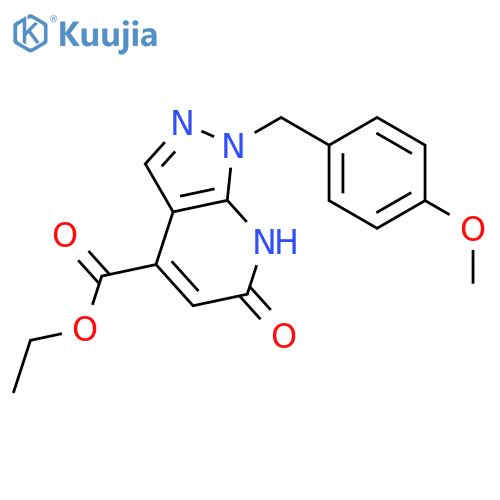 ethyl 1-(4-methoxyphenyl)methyl-6-oxo-1H,6H,7H-pyrazolo3,4-bpyridine-4-carboxylate structure