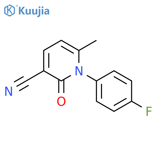 3-Pyridinecarbonitrile, 1-(4-fluorophenyl)-1,2-dihydro-6-methyl-2-oxo- structure
