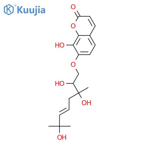 7,8-Dihydroxy-2H-1-benzopyran-2-one; 7-O-(2,3,7-Trihydroxy-3,7-dimethyl-5E-octenyl) structure