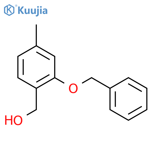 Benzenemethanol, 4-methyl-2-(phenylmethoxy)- structure