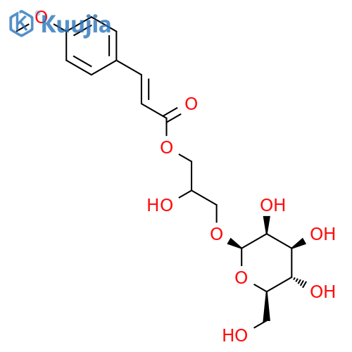 (2S)-1-O-p-methoxycinnamoyl-3-O-beta-D-glucopyranosylglycerol structure
