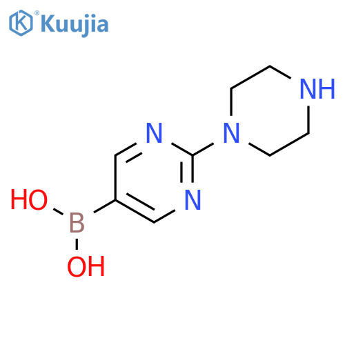 B-[2-(1-piperazinyl)-5-pyrimidinyl]-Boronic acid structure