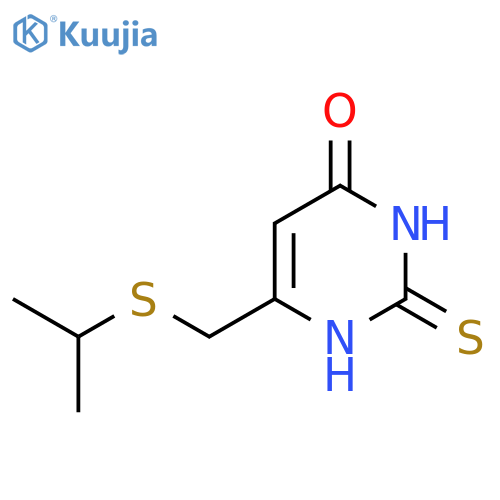 6-(Propan-2-ylsulfanyl)methyl-2-sulfanylidene-1,2,3,4-tetrahydropyrimidin-4-one structure